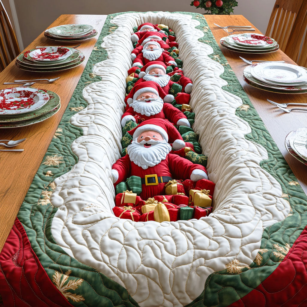 Gift Hole Santa Quilted Table Runner VTQ-Myprintsy