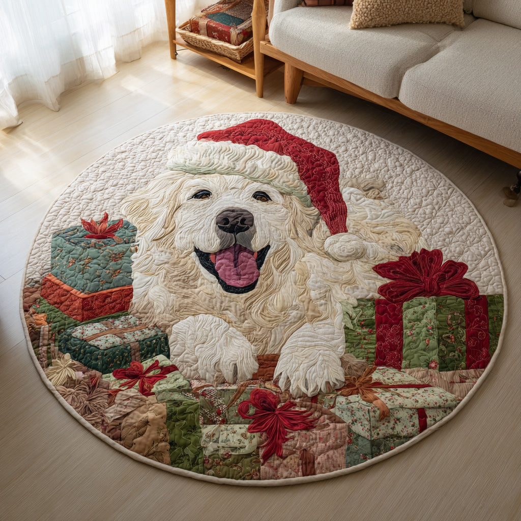 Gifted Great Pyrenees Quilted Round Mat VTQ-Myprintsy