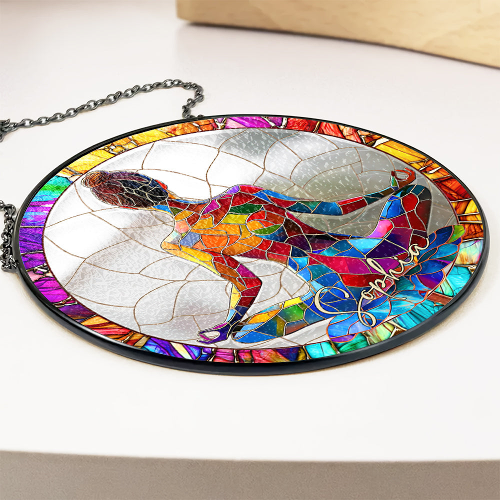 Gifts for Yoga Lovers & Yoga Gifts for Her - Personalized Stained Glass Window Hanging Suncatcher-Myprintsy