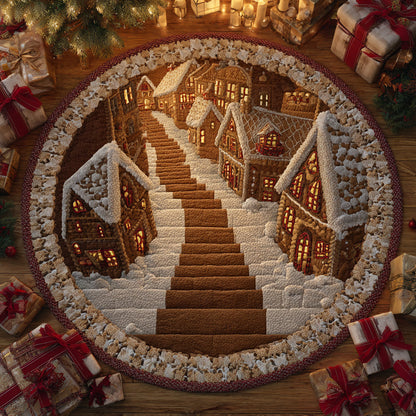 Gingerbread Canyon Quilted Round Mat VTQ-Myprintsy