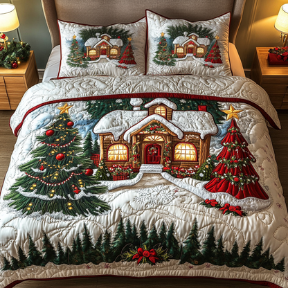 Gingerbread Cottage -Piece Quilted Bedding Set VH VTQ-Myprintsy