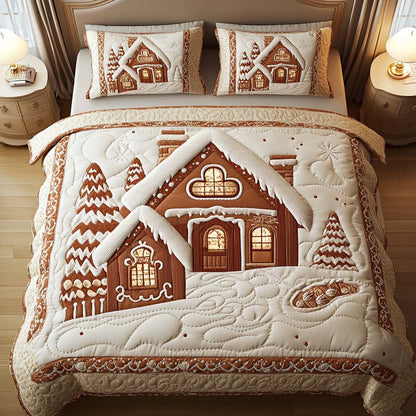 Gingerbread Cottage -Piece Quilted Bedding Set VTQ-Myprintsy