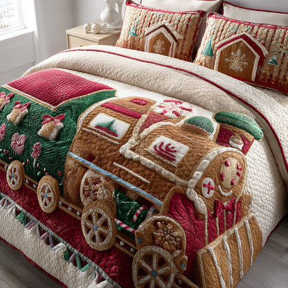 Gingerbread Cozy Lane -Piece Quilted Bedding Set VTQ-Myprintsy