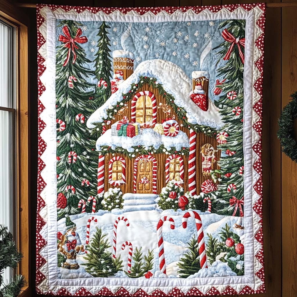 Gingerbread Dreams Quilted Blanket VTQ-Myprintsy