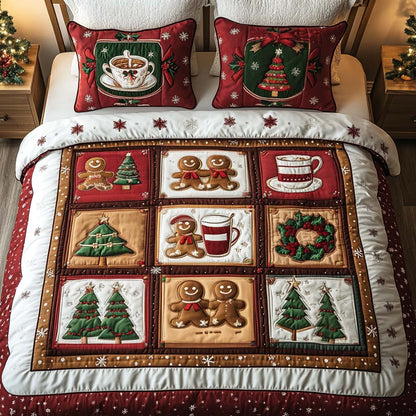 Gingerbread Joy -Piece Quilted Bedding Set VTQ-Myprintsy