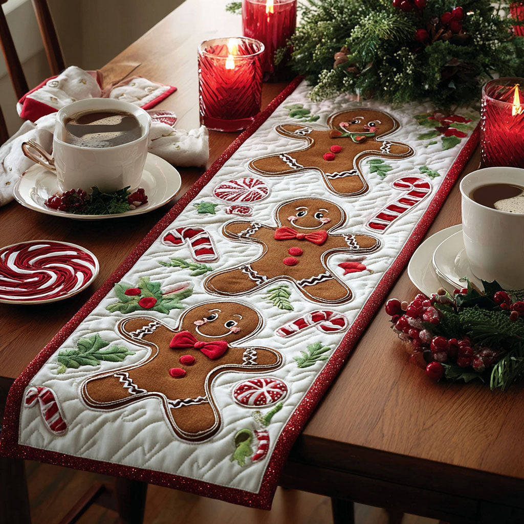 Gingerbread Magic Quilted Table Runner VTQ-Myprintsy
