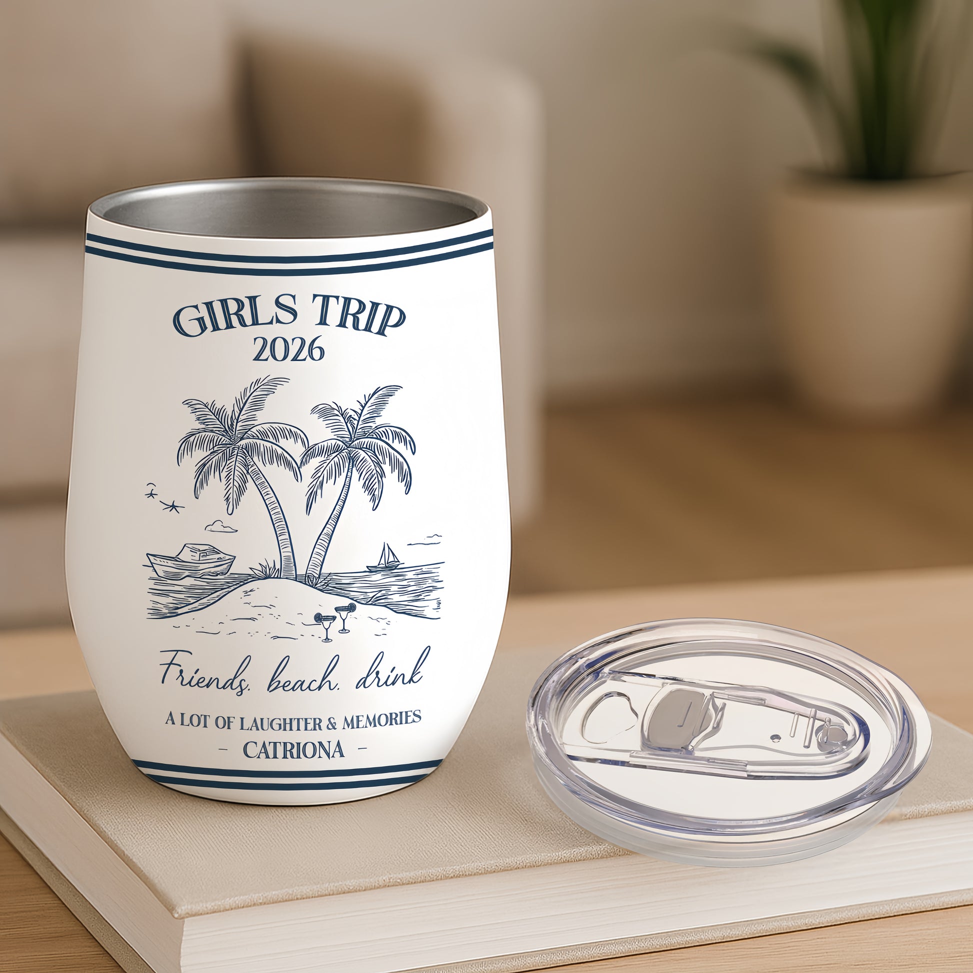 Girls Trip Summer Time - Personalized Wine Tumbler, Girls Trip Gifts-Myprintsy