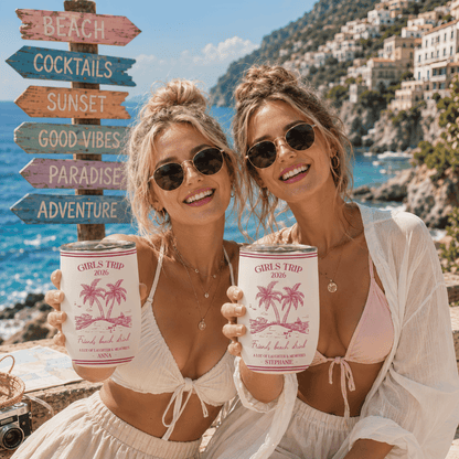 Girls Trip Summer Time - Personalized Wine Tumbler, Girls Trip Gifts-Myprintsy