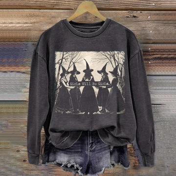 Girls Will Be Girls Witch - Halloween Shirt-Myprintsy