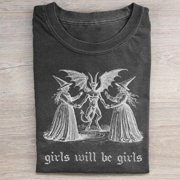 Girls Will Be Girls Witch - Halloween Shirt-Myprintsy