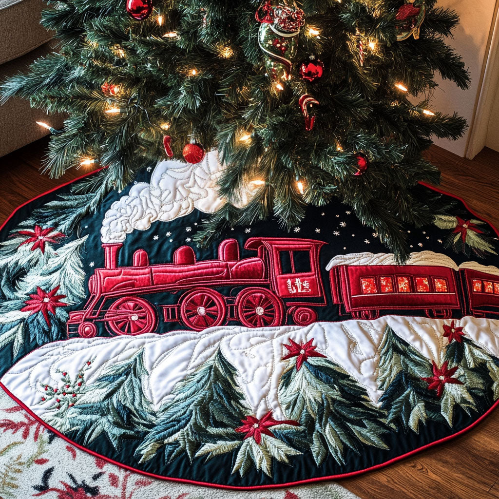Glimmering Essence Quilted Christmas Tree Skirt-Myprintsy