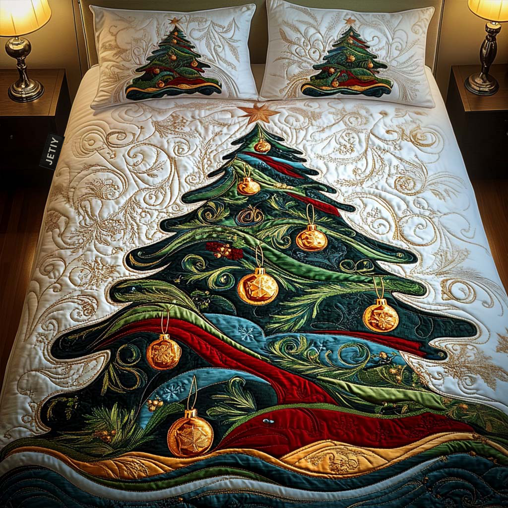 Glistening Tree Of Magic -Piece Quilted Bedding Set VTQ-Myprintsy