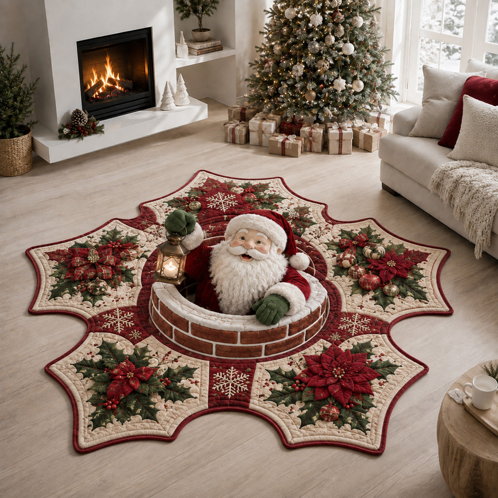 Glowing Santa Claus Custom Shape Area Rug VTQ-Myprintsy