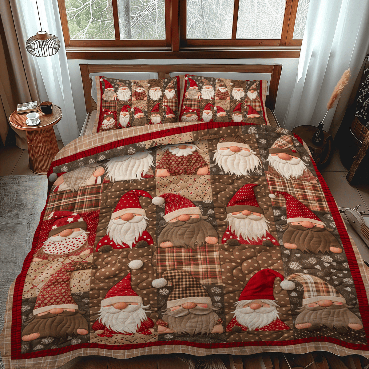 Gnome Cottage -Piece Quilted Bedding Set VTQ-Myprintsy