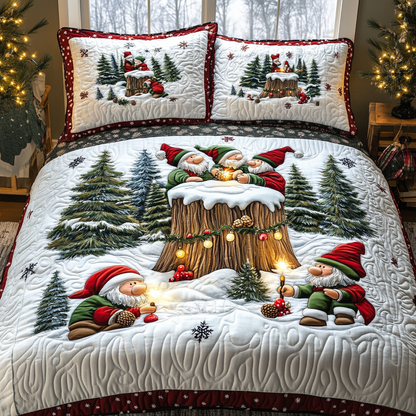 Gnome Gathering -Piece Quilted Bedding Set VTQ-Myprintsy