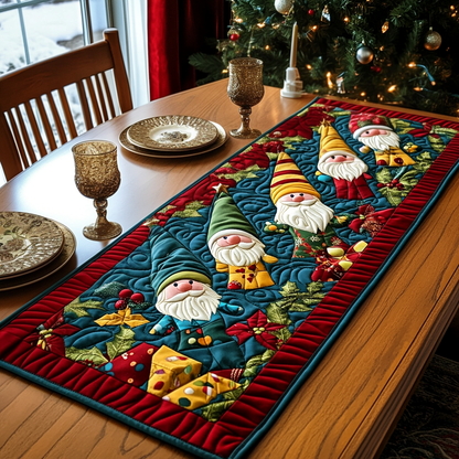 Gnome Gift Quilted Table Runner VTQ-Myprintsy
