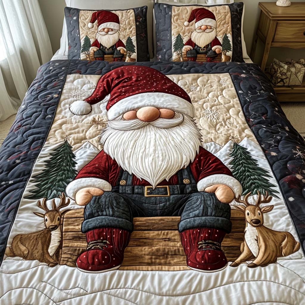 Gnome Joy -Piece Quilted Bedding Set VTQ-Myprintsy