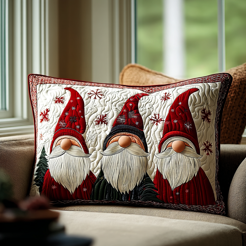 Gnome Joy Quilted Bedding Pillow Case VTQ-Myprintsy