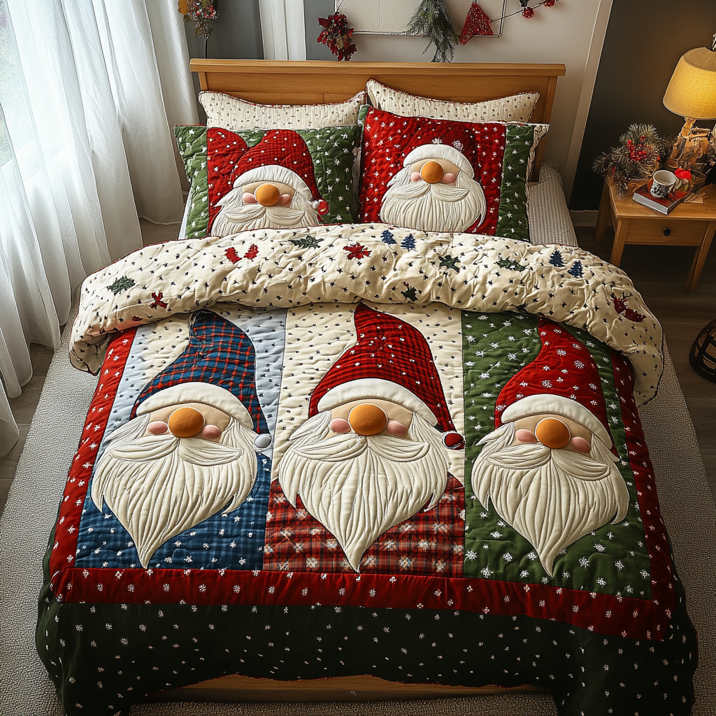 Gnome Magic -Piece Quilted Bedding Set VTQ-Myprintsy