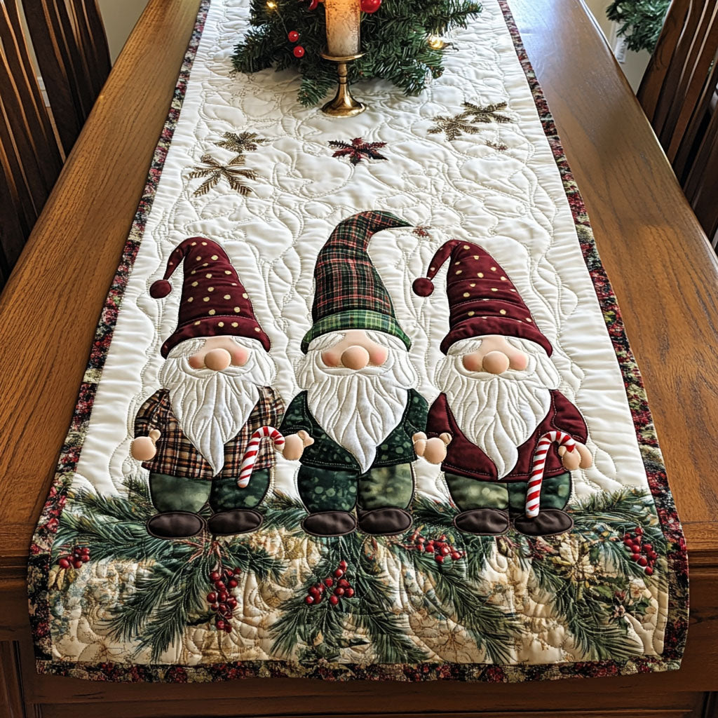 Gnome Mischief Quilted Table Runner VTQ-Myprintsy