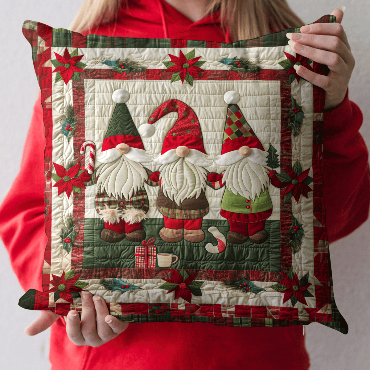 Gnome Parade Quilted Pillow Case VTQ-Myprintsy