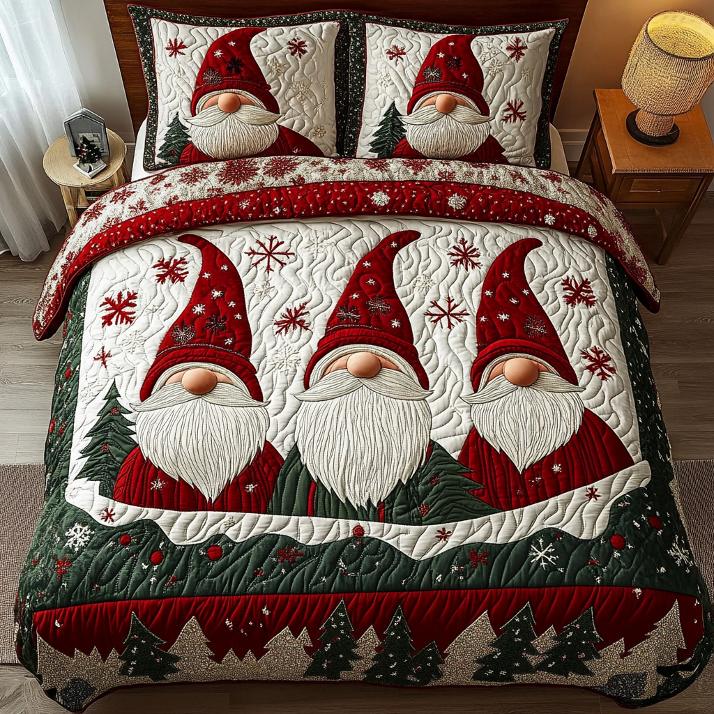 Gnome -Piece Quilted Bedding Set VTQ-Myprintsy