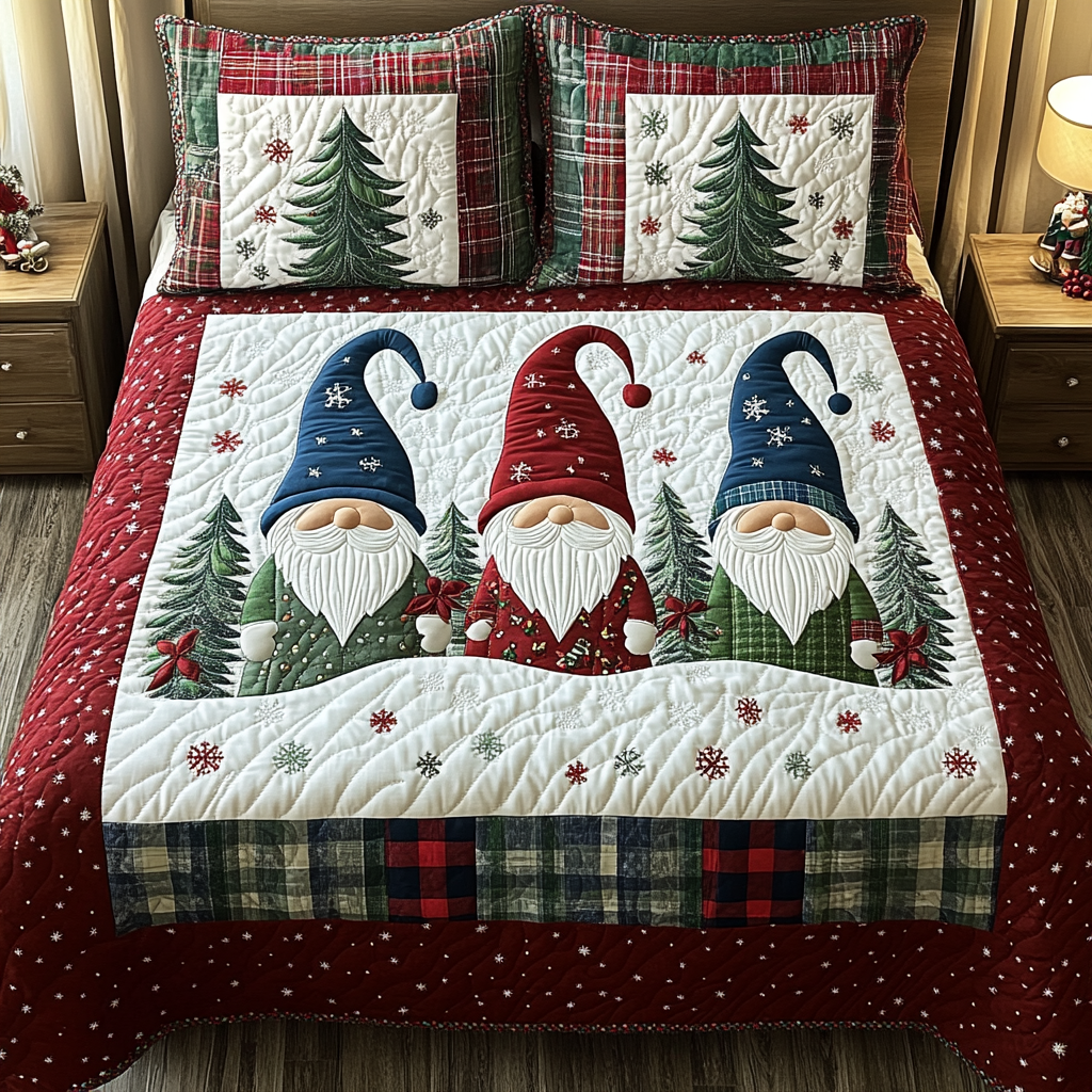 Gnome -Piece Quilted Bedding Set VTQ-Myprintsy