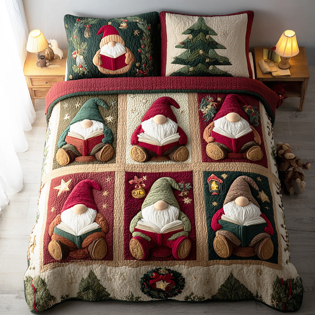 Gnome Stories -Piece Quilted Bedding Set VTQ-Myprintsy