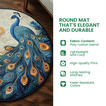Gnome Winter Magic Quilted Round Mat VTQ-Myprintsy