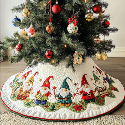 Gnome Wonderland Christmas Quilted Tree Skirt VTQ-Myprintsy