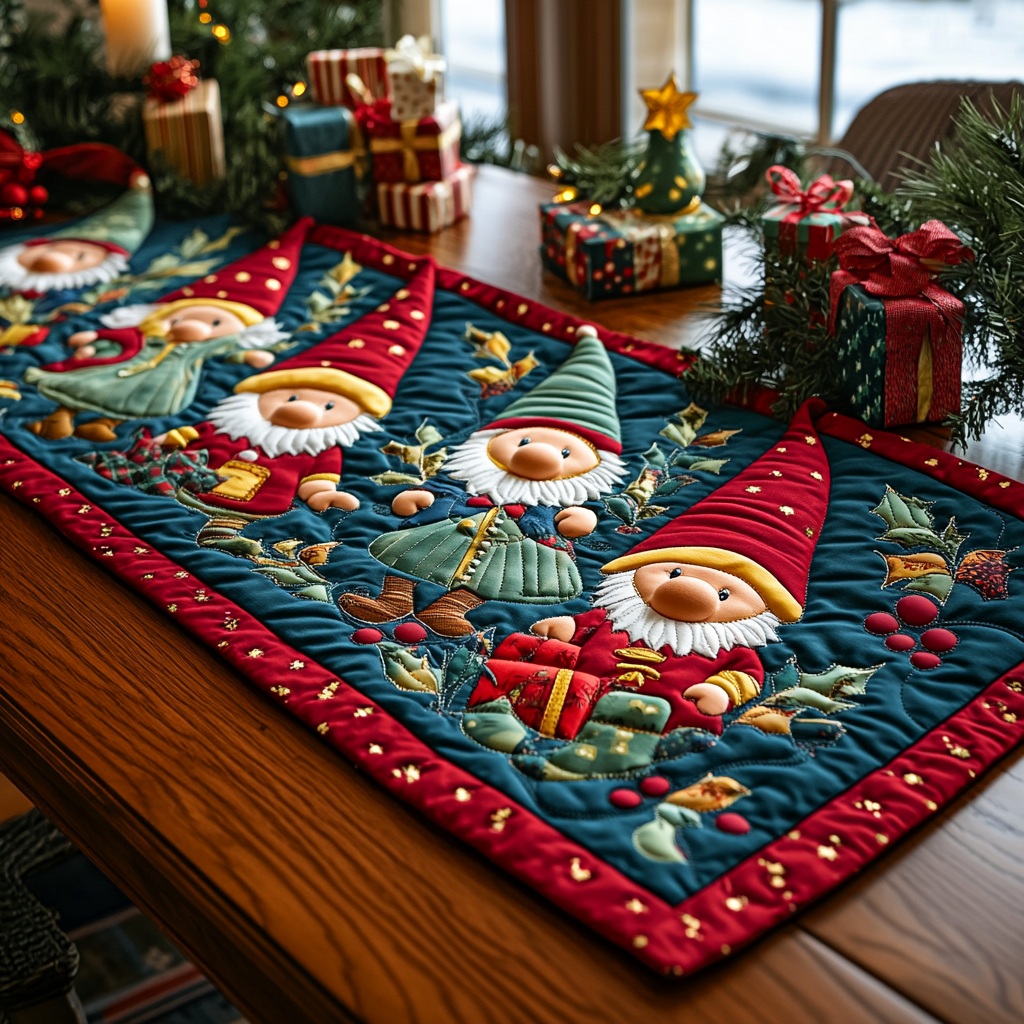 Gnome Workshop Quilted Table Runner VTQ-Myprintsy