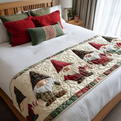 Gnome for the Holidays Quilted Bed Runner VTQ-Myprintsy