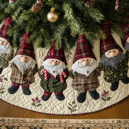 Gnome for the Holidays Quilted Christmas Tree Skirt-Myprintsy