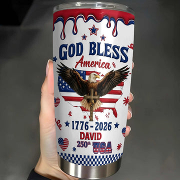 God Bless America - Personalized Tumbler Cup-Myprintsy