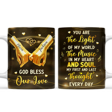 God Bless Our Love You're The Light The Music And Soul Mug - Personalized Coffee Mug-Myprintsy