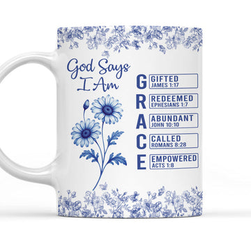 God Says I Am Grace - Personalized Coffee Mug-Myprintsy