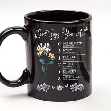 God Says You Are - Personalized Black Mug-Myprintsy