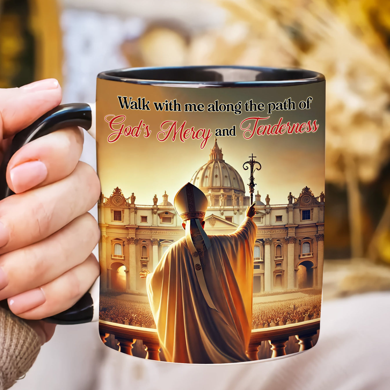 God's Mercy & Tolerance – Inspirational Catholic Accent Mug-Myprintsy