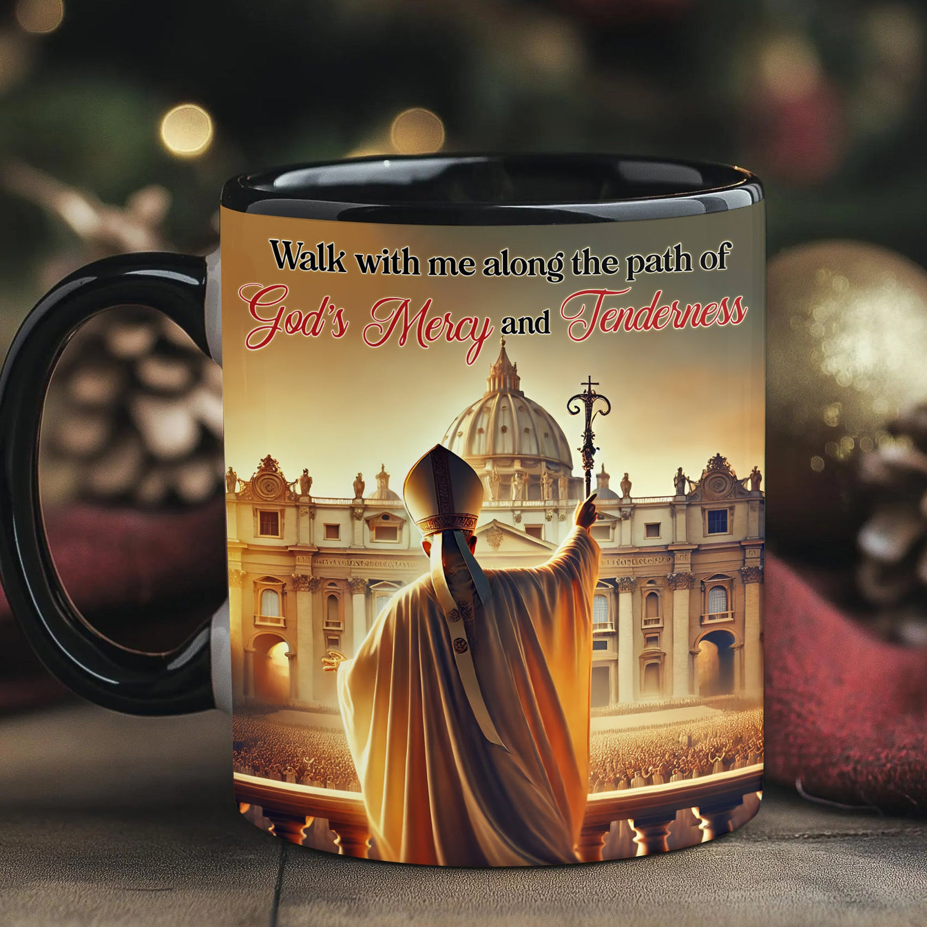 God's Mercy & Tolerance – Inspirational Catholic Accent Mug-Myprintsy