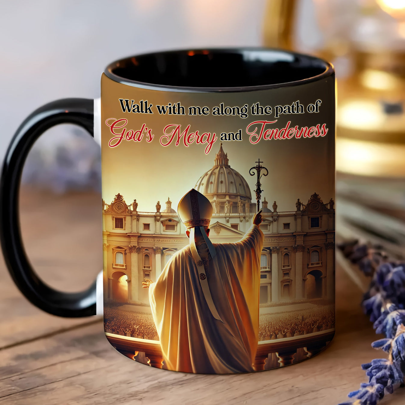 God's Mercy & Tolerance – Inspirational Catholic Accent Mug-Myprintsy