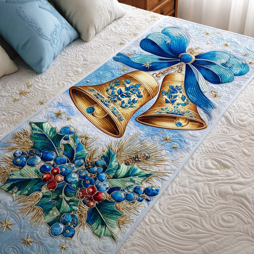 Golden Bells Quilted Bed Runner VTQ-Myprintsy