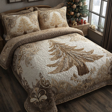 Golden Boughs -Piece Quilted Bedding Set VTQ-Myprintsy