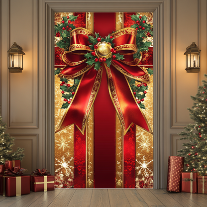 Golden Bow Quilted Door Cover VTQ-Myprintsy