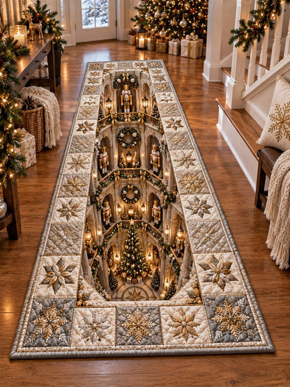 Golden Christmas Hall Runner Carpet VTQ-Myprintsy