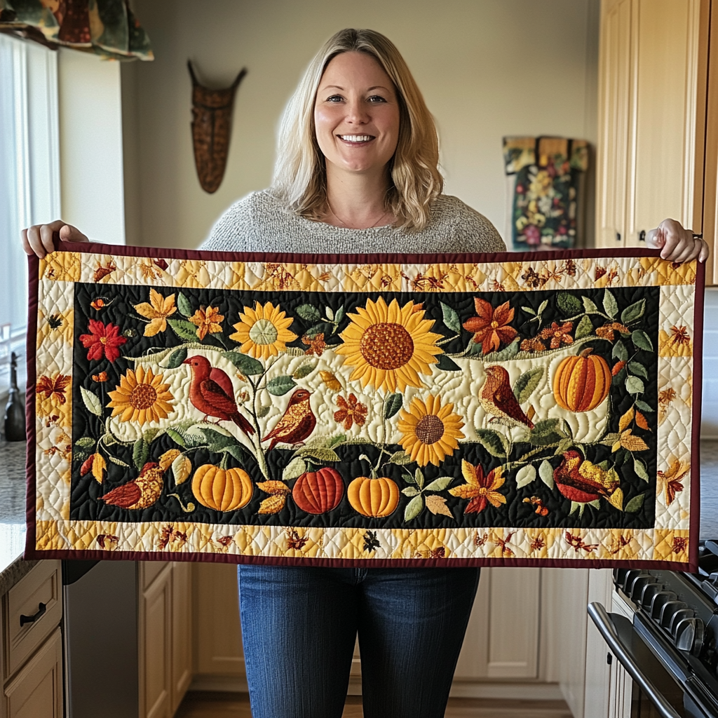 Golden Fall Quilted Table Runner VTQ-Myprintsy