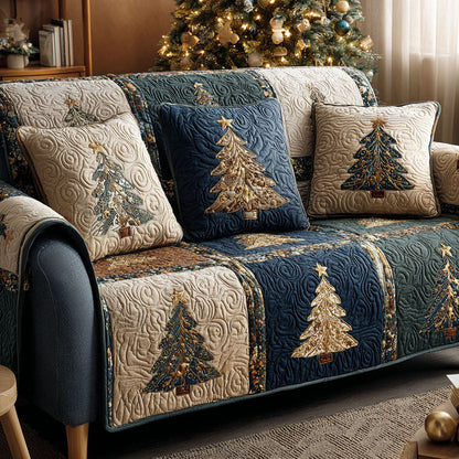 Golden Fir Quilted Sofa Cover VTQ-Myprintsy