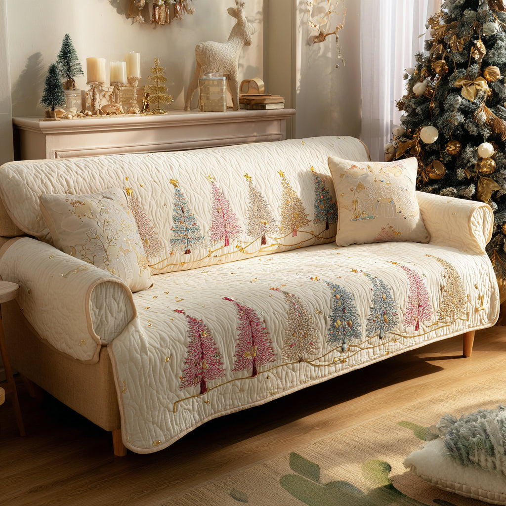 Golden Forest Quilted Sofa Cover VTQ-Myprintsy