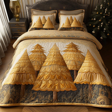 Golden Garland -Piece Quilted Bedding Set VTQ-Myprintsy