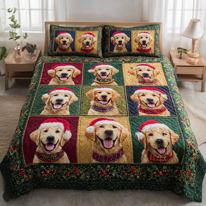 Golden Retriever -Piece Quilted Bedding Set VTQ-Myprintsy