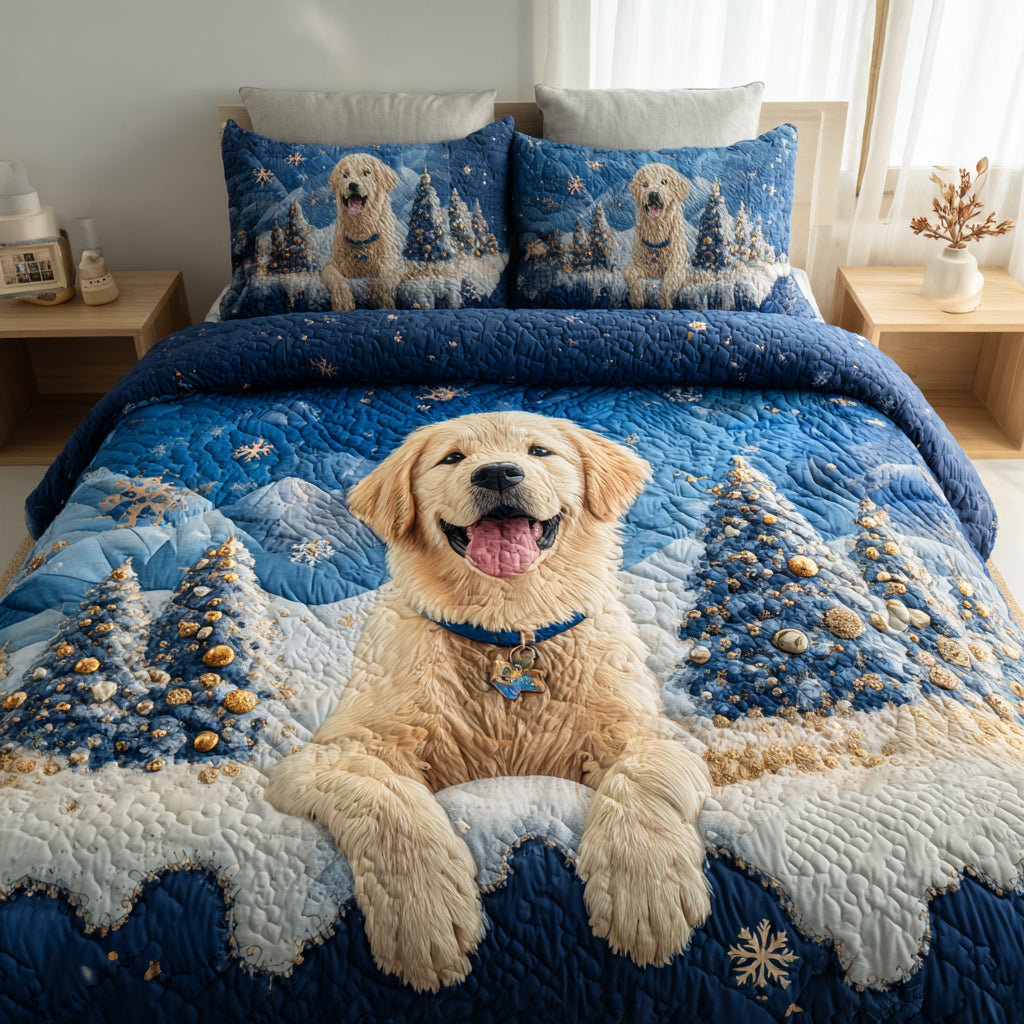 Golden Retriever -Piece Quilted Bedding Set VTQ-Myprintsy